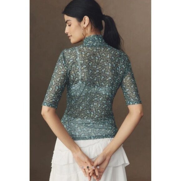 NWT Size S - By Anthropologie Half-Sleeve Mesh Top (NWT US$ 68) - Picture 3 of 16